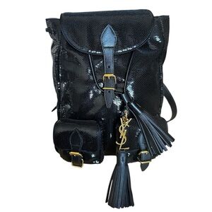 RARE Yves Saint Laurent Festival Sequin gold hardware backpack RETAIL 3,500